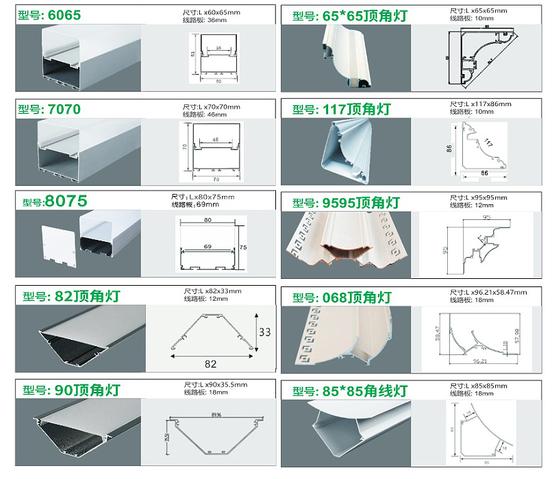 LED aluminum channels with multi angels for led light From China led aluminum factory